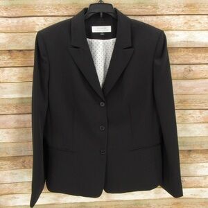 Tahari Black Three-Button Front Blazer 16